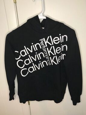 Calvin Klein Performance Black Hoodie with White Logo Print